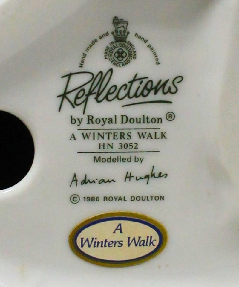 Royal Doulton Porcelain Rare, A Winter's Walk Figurine - H.N. 3052