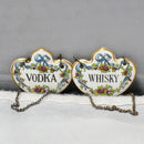 Lot of 4: Staffordshire Alcohol Hanging Charms; Gin, Scotch, Whiskey, Vodka