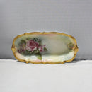 R.S. Prussia Hand Painted Cake Plate and Celery Dish