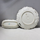 R.S. Prussia Hand Painted Cake Plate and Celery Dish