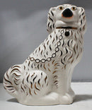 Staffordshire Spaniel Dog Figurine Crazed