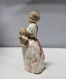 Zaphir Pocelain Girl With Flower Basket Figurine