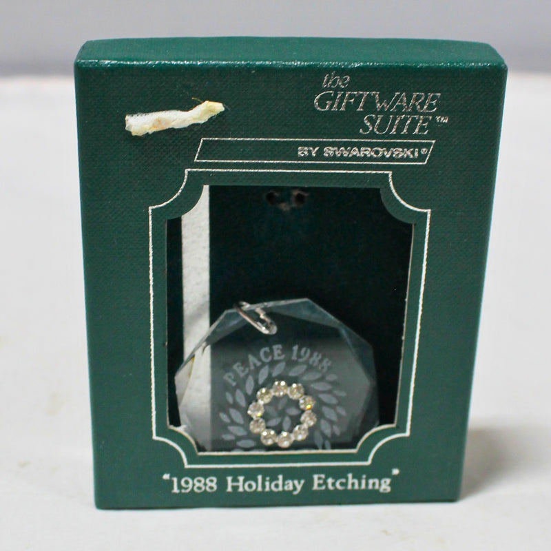 Swarovski, The Giftware Suite, 1988 Holiday Etching, Peace Ornament