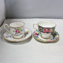 Lot of 2: Floral Teacups and Saucers