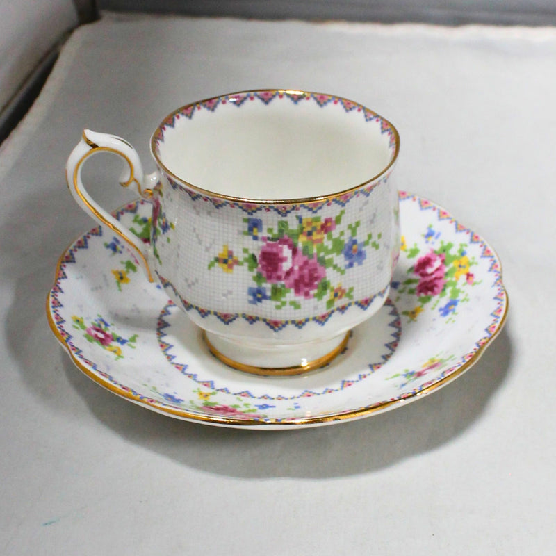 Lot of 2: Floral Teacups and Saucers