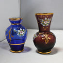 Lot of 2: Czech Bohemian Floral Vases