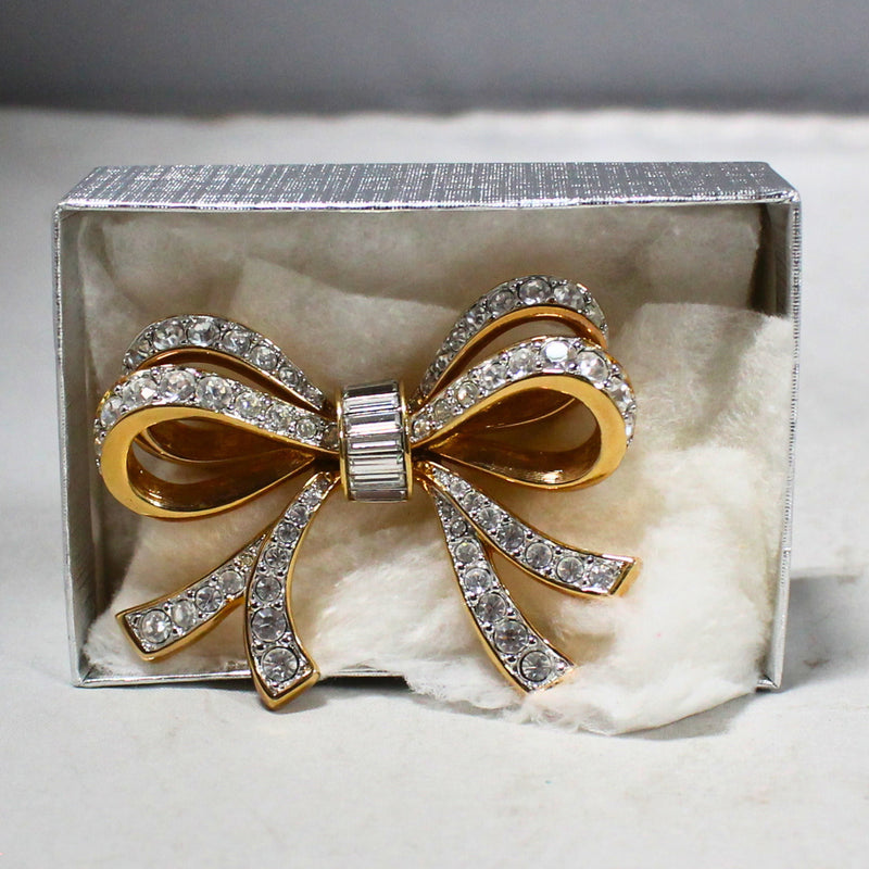 Swarovski Double Ribbon Bow, Pin/Brooch