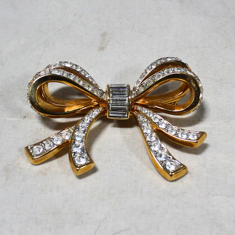 Swarovski Double Ribbon Bow, Pin/Brooch