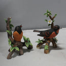 Lot of 2: Danbury Mint, the 12 Songbird Figurines Collection Bird Figurines