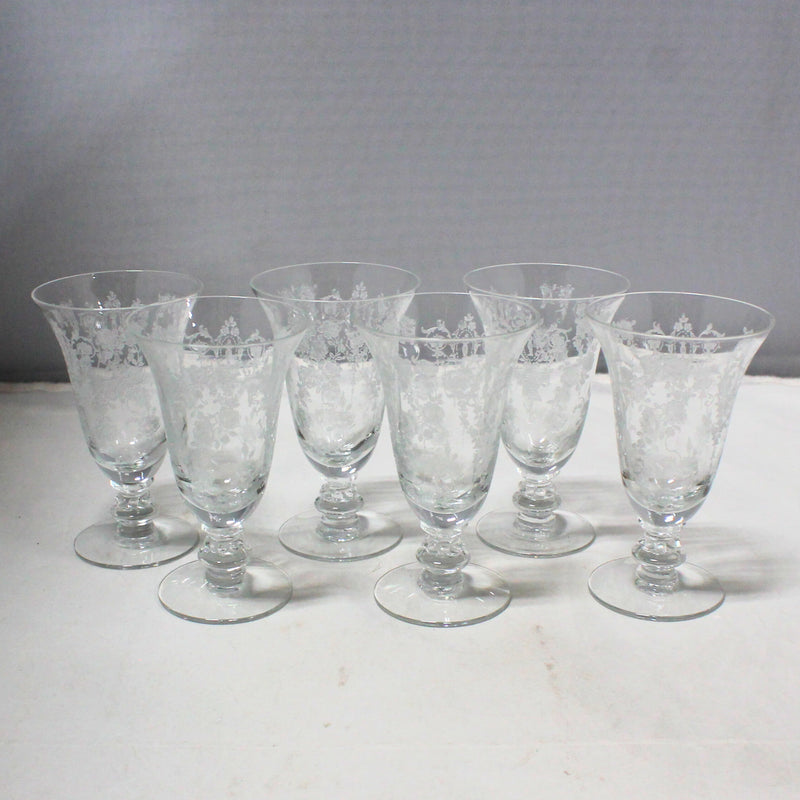 Lot of 6: Tiffin-Franciscan Cherokee Rose Glasses