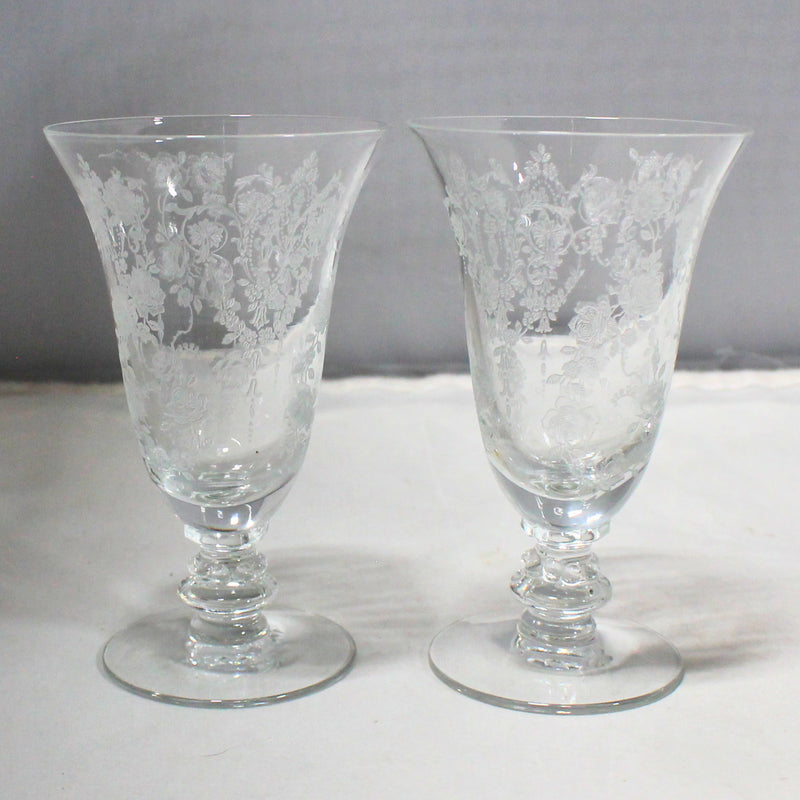 Lot of 6: Tiffin-Franciscan Cherokee Rose Glasses