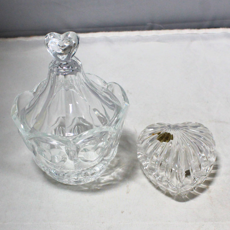Lot of 2: RCR Heart Trinket Dish & Fifth Avenue Crystal Cherish Pattern Dish