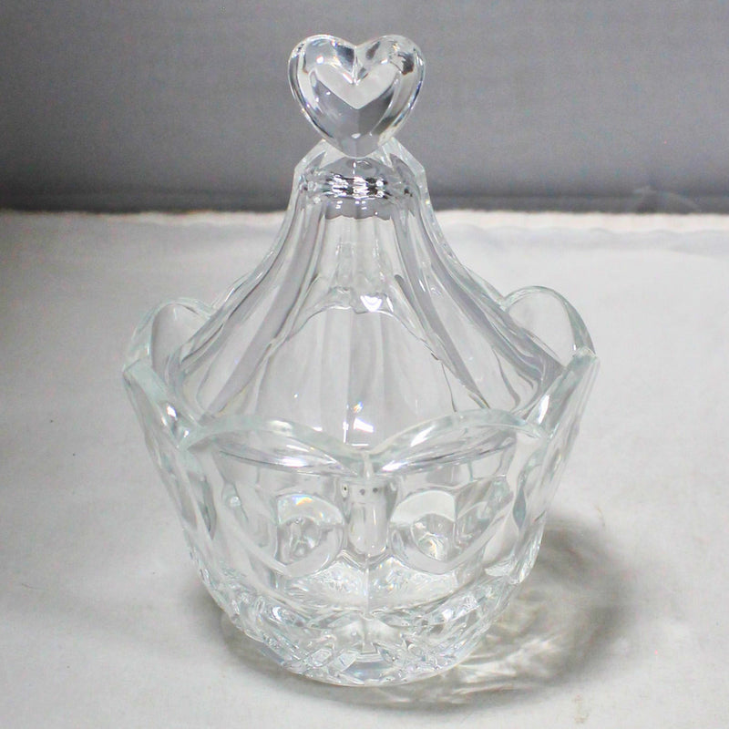 Lot of 2: RCR Heart Trinket Dish & Fifth Avenue Crystal Cherish Pattern Dish