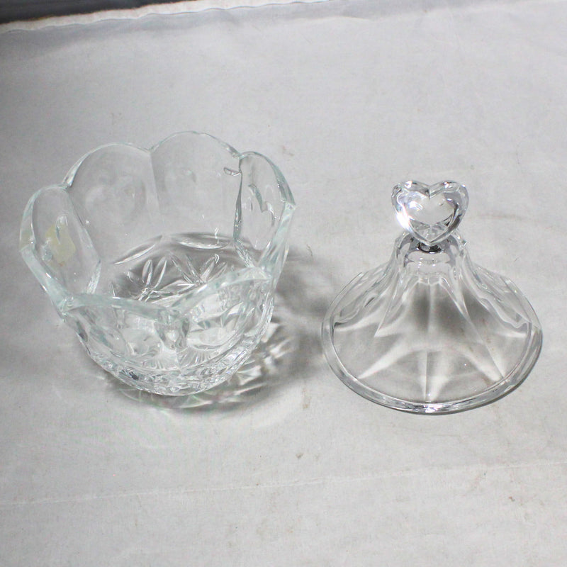 Lot of 2: RCR Heart Trinket Dish & Fifth Avenue Crystal Cherish Pattern Dish