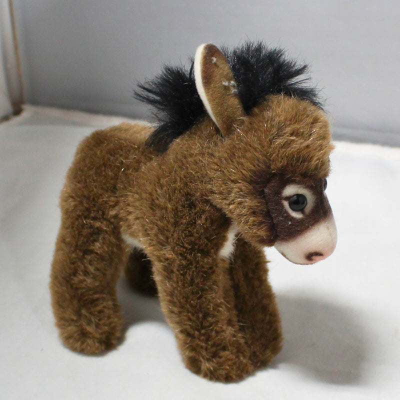 Lot of 4: Steiff Stuffed Fox, Penguin, Horse, & Donkey - 089107, 063572, 052552