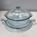 Fire King Covered Casserole Dish With Stand