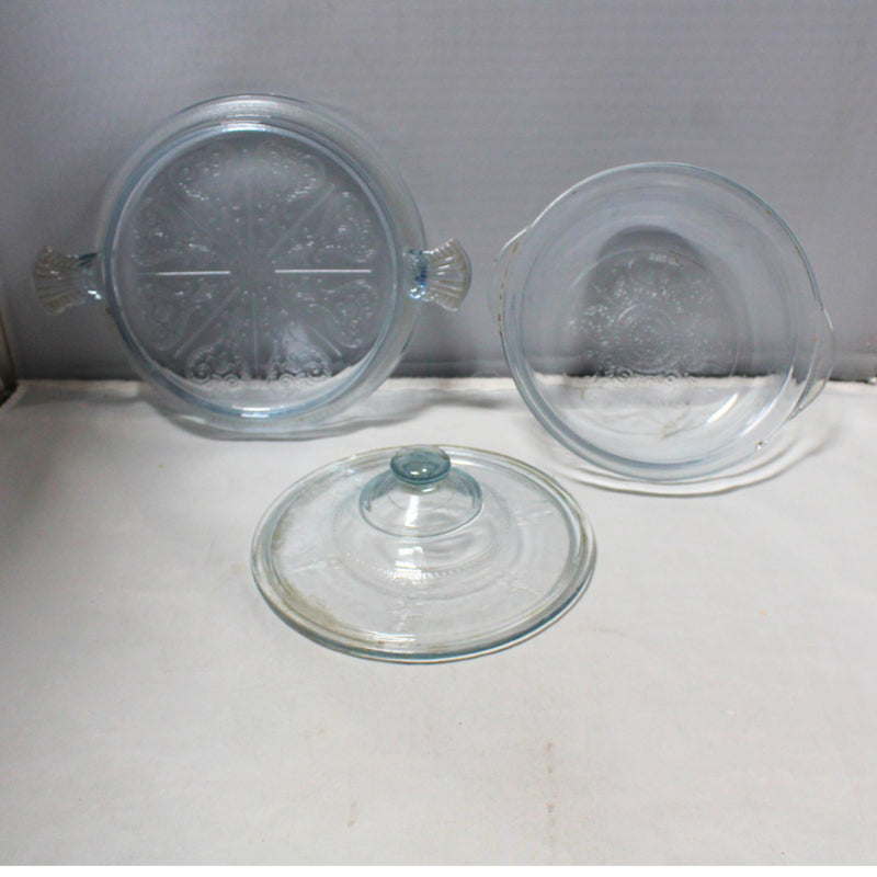 Fire King Covered Casserole Dish With Stand