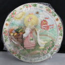 Lot of 2: Precious Moments Sculpted Plates, Girl with Goose, Girl with Hearts