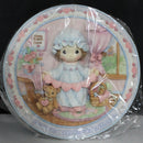 Lot of 2: Precious Moments Sculpted Plates, Girl with Goose, Girl with Hearts
