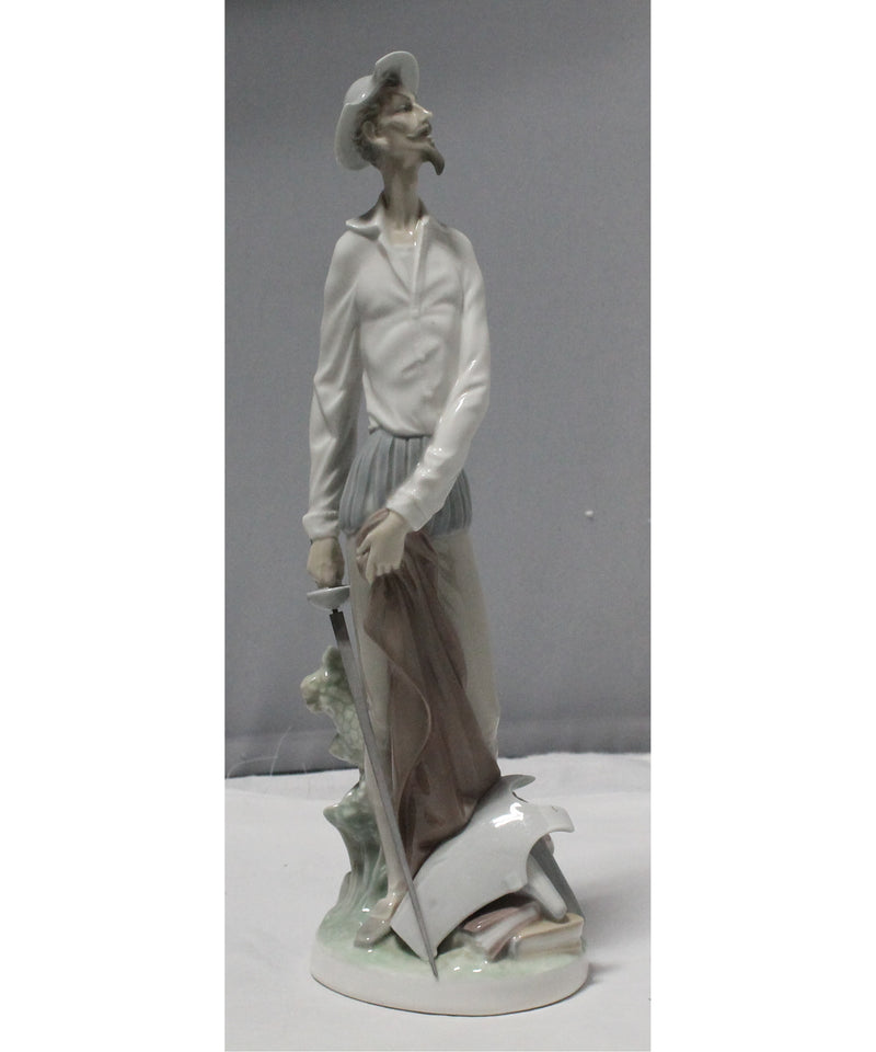 Lladró Figurine: 4854 Quixote Standing Up | Glazed Finish | Crazing on base