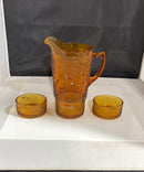 Tiara Amber Glass Serving Set Sandwich Round Pitcher Dishes