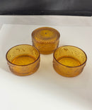 Tiara Amber Glass Serving Set Sandwich Round Pitcher Dishes