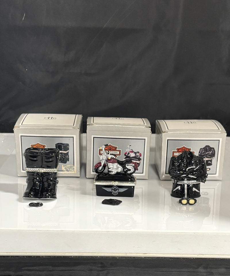 Harley-Davidson Trinket Boxes Lot of 3 Collectibles
