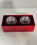 Baccarat Bambous Pattern Crystal Napkin Rings Set