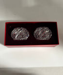 Baccarat Bambous Pattern Crystal Napkin Rings Set