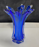 Elegant Blue Glass Vase Decorative Centerpiece