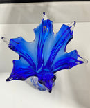 Elegant Blue Glass Vase Decorative Centerpiece