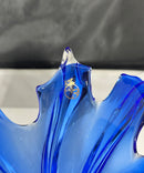 Elegant Blue Glass Vase Decorative Centerpiece