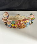 Fitz & Floyd Santa Theme Salt Pepper & Tidbit Dish Set