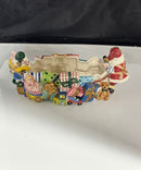 Fitz & Floyd Santa Theme Salt Pepper & Tidbit Dish Set