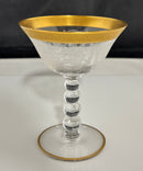 Lot of 4 Vintage Etched Dessert Glasses Elegant Stemware