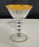 Lot of 4 Vintage Etched Dessert Glasses Elegant Stemware