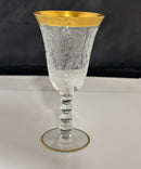 Lot of 4 Vintage Etched Crystal Wine Glasses