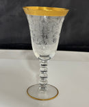 Lot of 4 Vintage Etched Crystal Wine Glasses