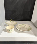 Belleek - Lot of 3 Basketweave Shamrock Dish Set Limited Edition