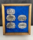 Hardware Industry 1987-1990 Commemorative Belt Buckle Collection Framed