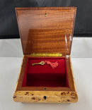 MAPSA Swiss Music Box Edelweiss Italian Birdseye Burl Wood Musical Box