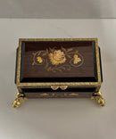 Reuge Music Box Jewelry Casket Gold Filigree Feet Swiss Movement, Parts