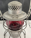 Vintage Kero Railroad Signal Lantern Pair Red & Blue Glass Globe Lanterns
