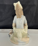 Nadal - Spain Porcelain Girl With Sleeping Kittens Figurine