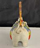 Vintage Ceramic Elephant Teapot Figural Bamboo Handle, Baby