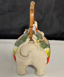 Vintage Ceramic Elephant Teapot Figural Bamboo Handle, Mom