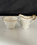 Royal Stafford Old English Oak Cream & Sugar Set Gold Trim