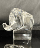 Orrefors Sweden Crystal Elephant Sculpture Signed Art Glass Paperweight