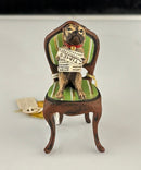 Bergmann Vienna Bronze Pug Dog Reading The Times, BB, Cold‑Painted Bronze