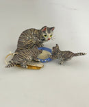 Bergmann - Austria Vienna Bronze Cat & Kittens Drinking Milk, BB, Cold‑Painted Bronze